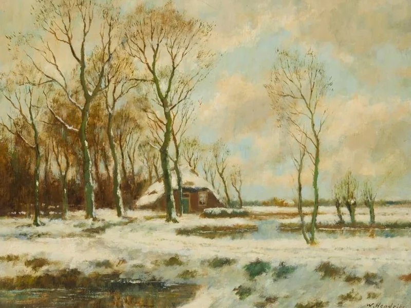 1828-Willem Hendriks - Il fiume a Laren